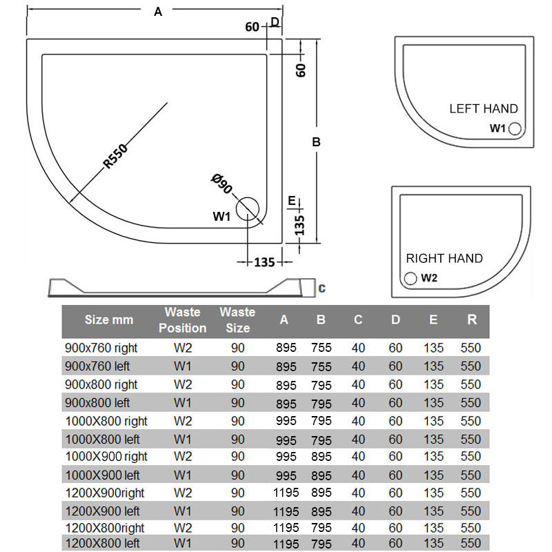 Offset Quadrant Shower Enclosure Cubicle and Tray 8mm Easy Clean Glass Door eBay